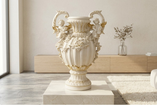 XXL Vase Tisch Dekoration Deko Vasen Antik Stil Skulptur Figur Kelch Rom 71cm