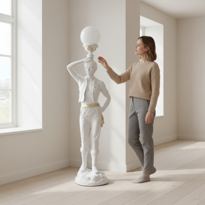 Lebensgroß Hindu Stand Leuchte Skulptur Stehleuchte Lampe Dekoration Figur 160cm