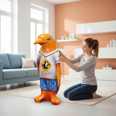 Design Luxus XXL 67cm Figur Skulptur Handarbeit Pinguin Tier Skulpturen Figuren