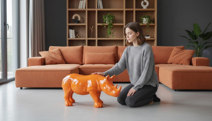 Design Nashorn Figur Statue Skulptur Figuren Skulpturen Dekoration Deko 3087 Neu