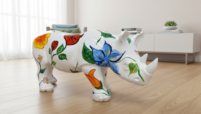 Design Nashorn Figur Statue Skulptur Figuren Skulpturen Dekoration Deko 3094 Neu