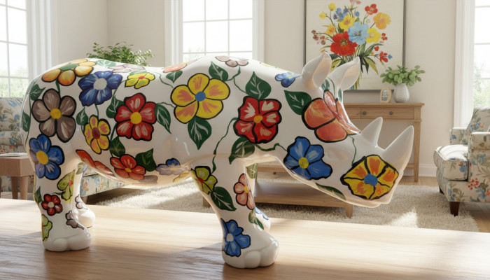 Design Nashorn Figur Statue Skulptur Figuren Skulpturen Dekoration Deko 3096 Neu