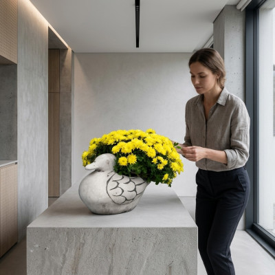 Blumenkübel Natur Pflanz Kübel Dekoration Figur Garten Blumentöpfe Vasen