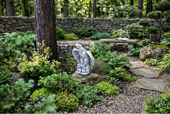 Garten Dekoration Adler Terrasse Stein Figuren Figur Statue Skulptur