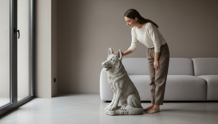 Garten Dekoration Deutscher Schäferhund Terrasse Stein Figuren Figur