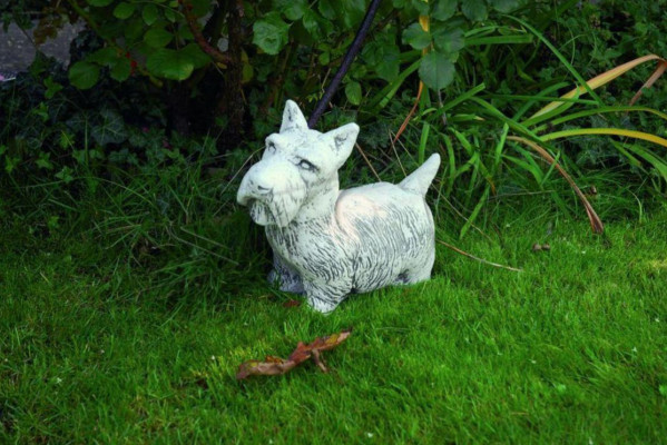 Garten Dekoration Hund Terrasse Stein Figuren Dekorative Weiß Statue Figur