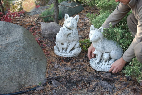 Garten Deko Fuchs Statue Skulptur Figuren Skulpturen Designer Figur