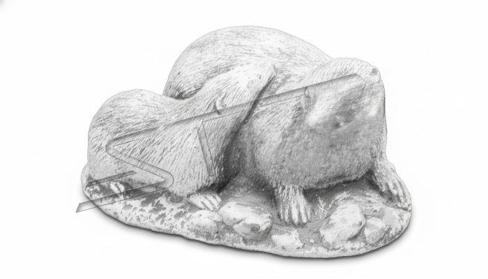 Garten Dekoration Frettchen Terrasse Stein Figuren Figur Weiß Natur Statue