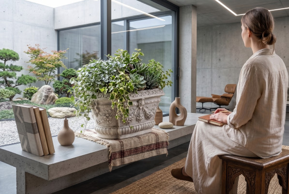 Blumentöpfe Dekorative Kasten Topf Blumen Töpfe XXL Garten Beton Terrasse