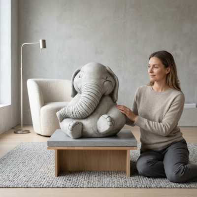 Design Figur Elefant Skulptur Figuren Skulpturen Statuen Weiß Karikatur Statue
