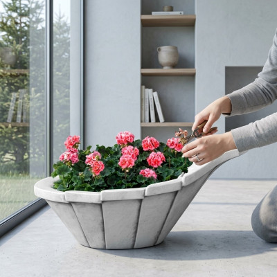 Blumenkübel Pflanz Kübel Dekoration Natur Garten Vasen Figur Blumentöpfe