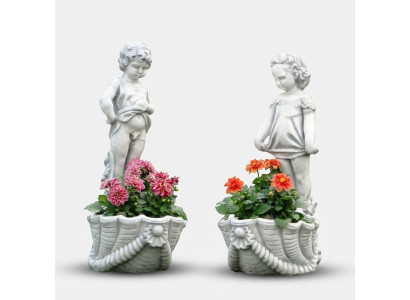 Figur Blumenkübel Pflanz Kübel Dekoration Blumentöpfe Figur Dekor Garten