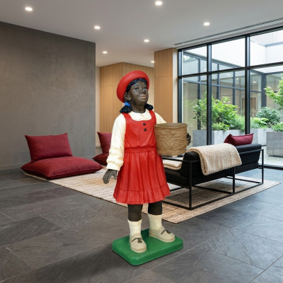 Design Schwarzes Kind Mädchen Figur Statue Skulptur Figuren Skulpturen Deko 7061