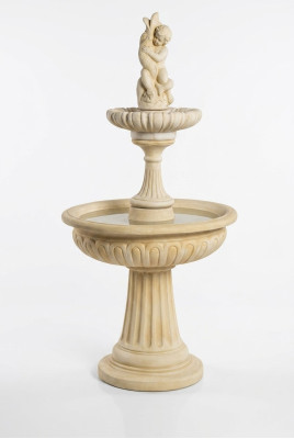 Springbrunnen Froschbrunnen Brunnen 189cm Steinbrunnen Gartenbrunnen Fontaine