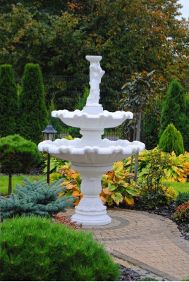 Zierbrunnen Springbrunnen Figur 197cm Brunnen Dekoration Garten Fontaine Teich