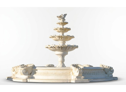 Becken Zierbrunnen Springbrunnen Skulptur Brunnen Garten Fontaine Teich Stadt