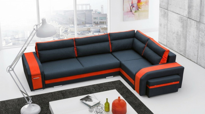Ecksofa Wohnzimmer Schlaf Sofa Couchen Couch Garnitur L Form Stoff