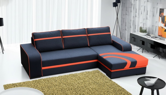 Schlafsofa Ecksofa Couch mit Bettfunktion und Polsterung - Moderne Garnitur mit Schlaffunktion NEU 