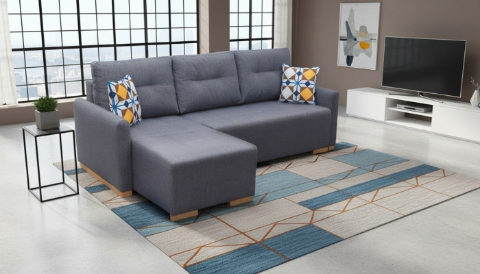 Sofa Designer Schlafsofa Sofa mit Bettfunktion - Bettkasten Couch Ecksofa