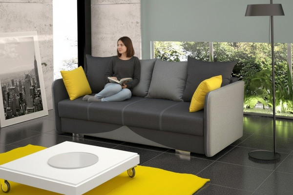 Textil Polster Stoff Garnitur Bettfunktion Schlafsofa Neu 3 Sitz Sofa Couch