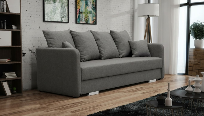 Schlafsofa Stoff 3 Sitz Sofa Couch Textil Polster Neu Garnitur Bettfunktion