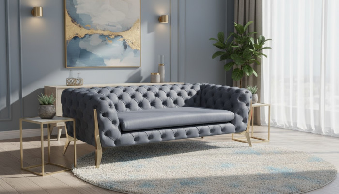 Zwei Sitzer 2 Sitz Chesterfield Couch Polster Sitz Sofa Couchen Design Italien