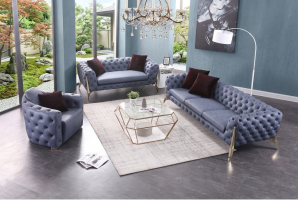 Luxus Hochwertige Sofa Couch Polster Sitz 3+2+1 Garnitur Chesterfield Garnituren