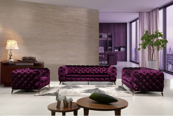 XXL Big Sofa Couch Chesterfield 3 Sitzer Polster Couchen Sitz Drei Textil Stoff