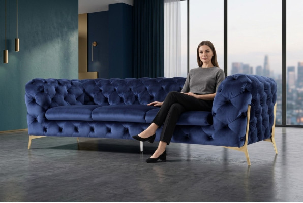Sofa Chesterfield Couch Polster XXL Big Garnitur Textil 3+1+1 designer Couchen