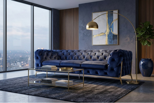 Sofa Chesterfield Couch Polster XXL Big Garnitur Textil 3+1+1 designer Couchen