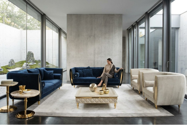Sofagarnitur Sofa Couch 3 + 2 + 1 Wohnzimmer Designer Möbel Klassisch