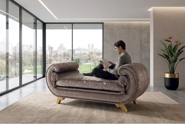 Chaiselongues Liege Luxus Sofa Sessel Klassisch Barock Rokoko Jungendstil