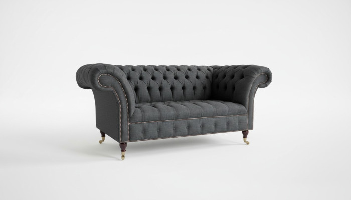 Chesterfield Textil  Sofa 2 Sitzer Luxus Sofa Polster Sofas Design Stoffsofas