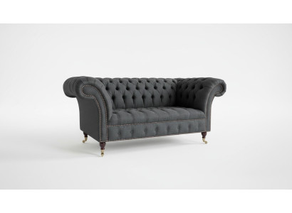 Chesterfield Textil  Sofa 2 Sitzer Luxus Sofa Polster Sofas Design Stoffsofas