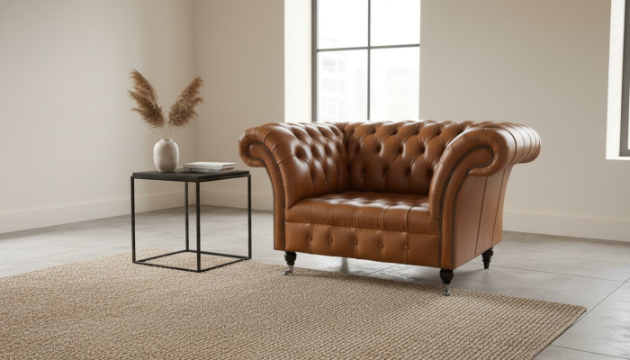 Sessel 1 Sitzer Chesterfield Kunstleder Polster Sofas Design Luxus Couch Sofa