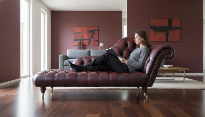Lounge Club Chesterfield Sofa Liege 2 Sitzer Polster Liegen Chaiselongues Leder