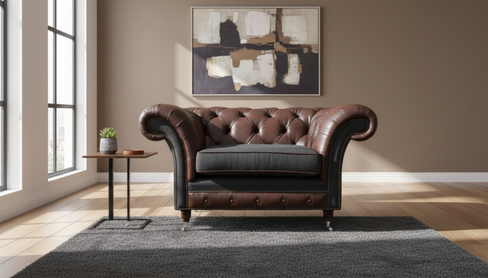 Sessel 1 Sitzer Relax Polster Fernseh Chesterfield Textil Sofa Couchen Leder Neu