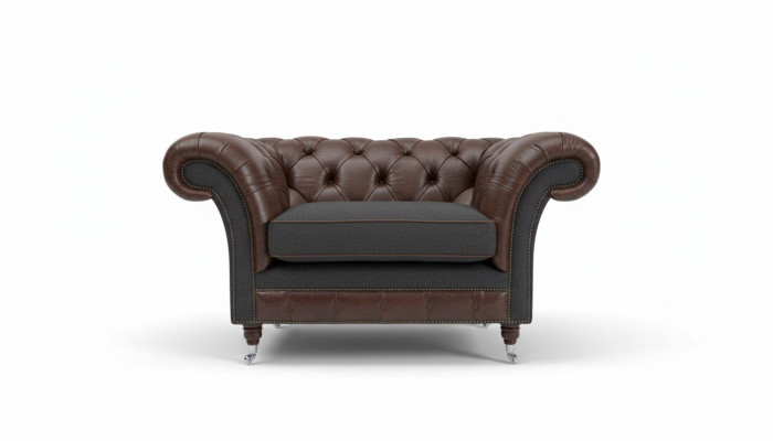 Sessel 1 Sitzer Relax Polster Fernseh Chesterfield Textil Sofa Couchen Leder Neu