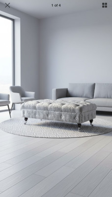 Chesterfield Textil  Hocker XXL Big Fußhocker Polster Sofas Bank Luxus Stoff