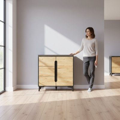Kommode Highboard Sideboard Schrank Modern Wohnzimmer Kollektion Vitrine
