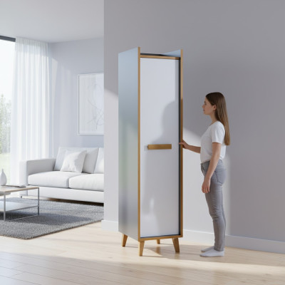 Hochschrank 1 türiger Mehrzweck Schrank Schubladen Wohnzimmer Regal