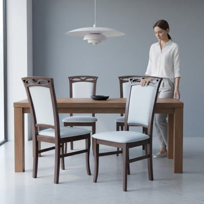 6x Designer Stuhl Set Esszimmer Lehn Polster Sitz Stühle Komplett Garnitur