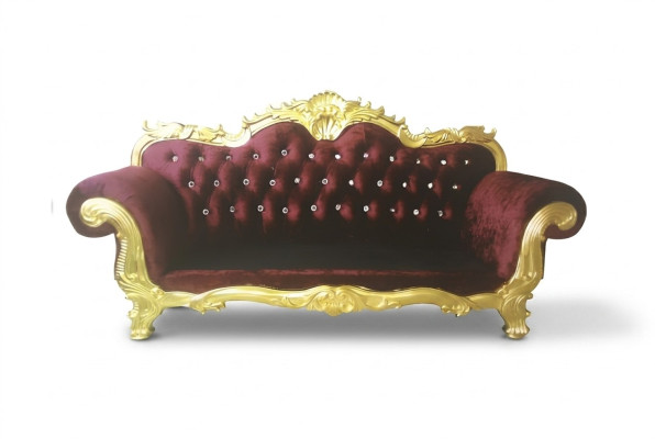 Thron Sofa Königlicher Chesterfield Polster Samt 3 Sitzer Antik Stil Sofas Neu