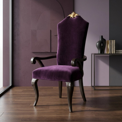 Stuhl Stühle Thron Sessel Set Esszimmer Designer Holz Antik Stil Barock