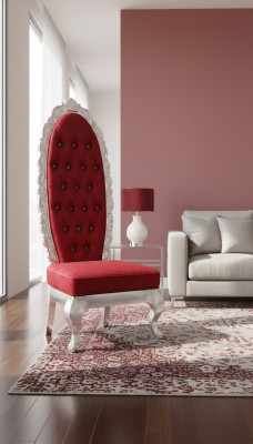 Roter Thron Sessel Königlicher Polster Sitz Antik Stil Stuhl Chesterfield Design