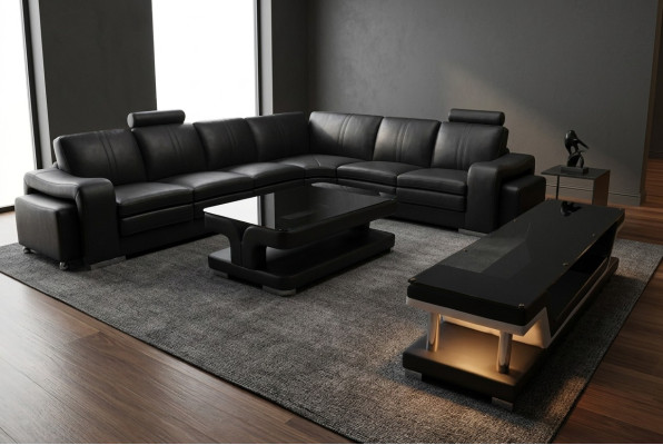 Leder Couch Wohnlandschaft Eck Garnitur Design Sofa L-Form A1109B Sofas Couchen