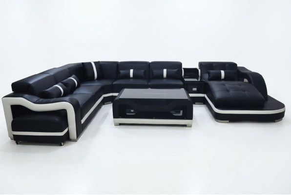 Eck Sofa Couch Polster Ecke Garnitur Leder Couchen Wohnlandschaft U Form Sofas
