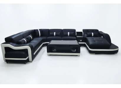 Eck Sofa Couch Polster Ecke Garnitur Leder Couchen Wohnlandschaft U Form Sofas