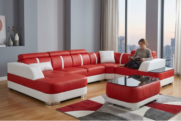 Design Eck Couch Sitz Leder Polster Ecke Garnitur Wohnlandschaft Sofas Neu Sofa