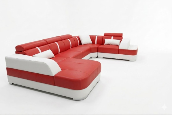 Design Eck Couch Sitz Leder Polster Ecke Garnitur Wohnlandschaft Sofas Neu Sofa